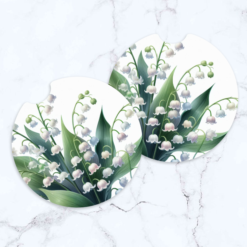 (image for) Lily of the Valley Car Coaster Set - 2